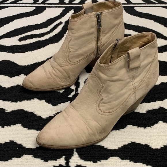 Frye Reina Ash Leather Ankle Booties Size 9 - Picture 4 of 15